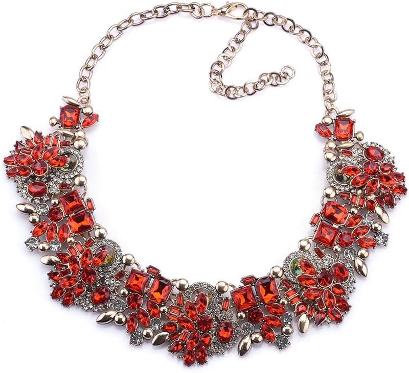 Zthread Bib Statement Necklace Colorful Glass Crystal Collar Choker Necklace for Women Fashion Accessories - Image 1